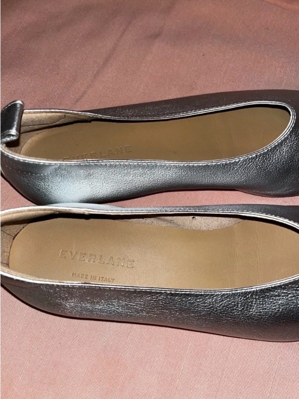 Woman’s Everlane The Day Glove Italian leather Silver Ballet Flats Size 7.5 New - Picture 5 of 5